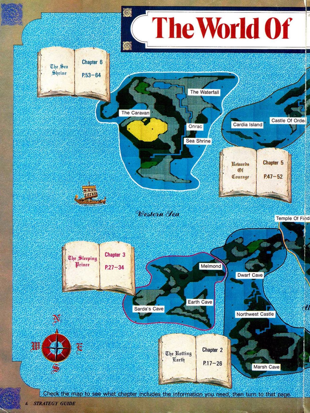 Final Fantasy I world-map spread from Nintendo Power