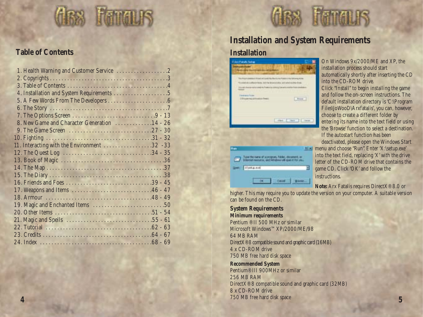 Arx Fatalis Manual Story Section