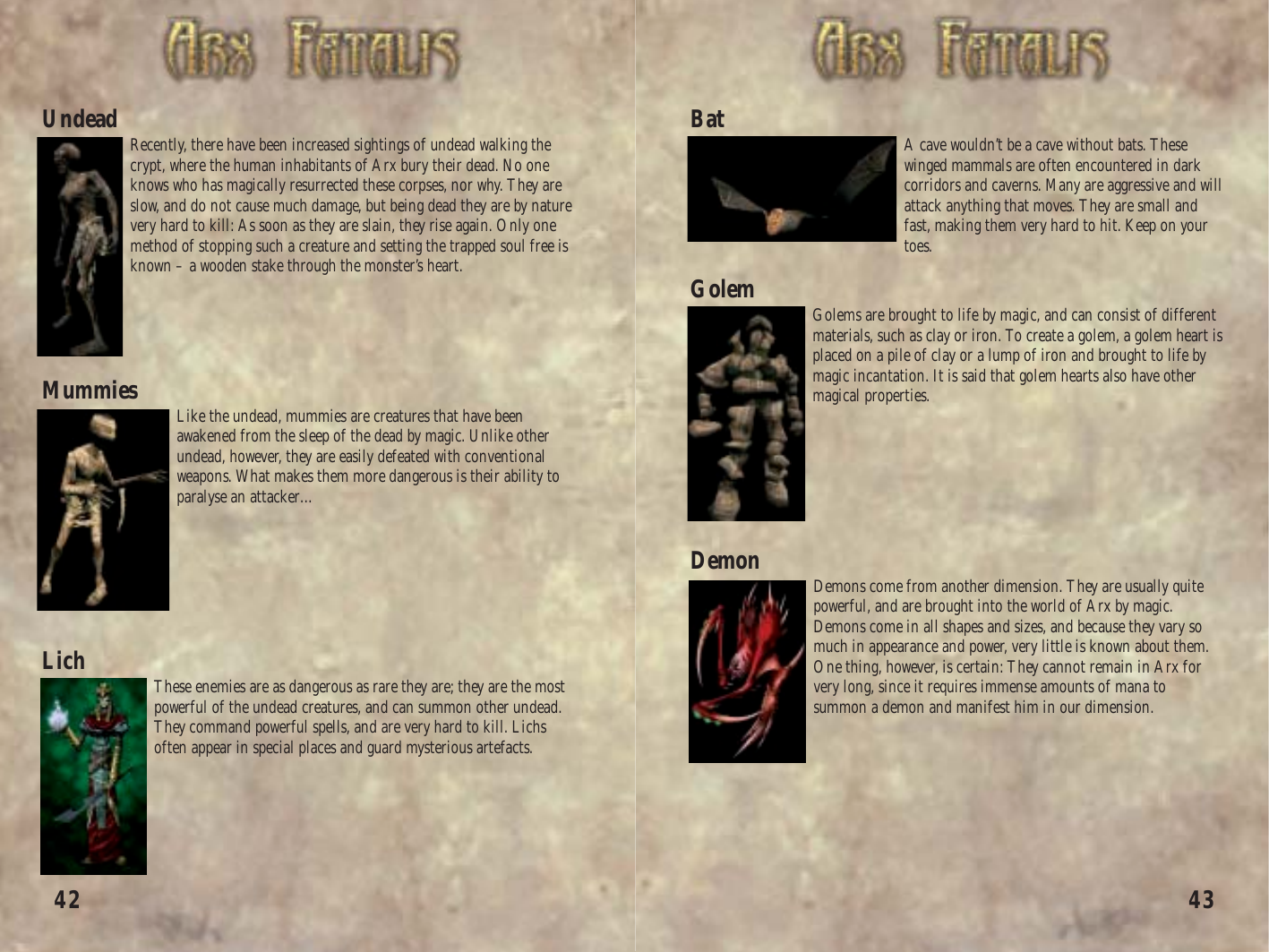 Arx Fatalis Combat Controls