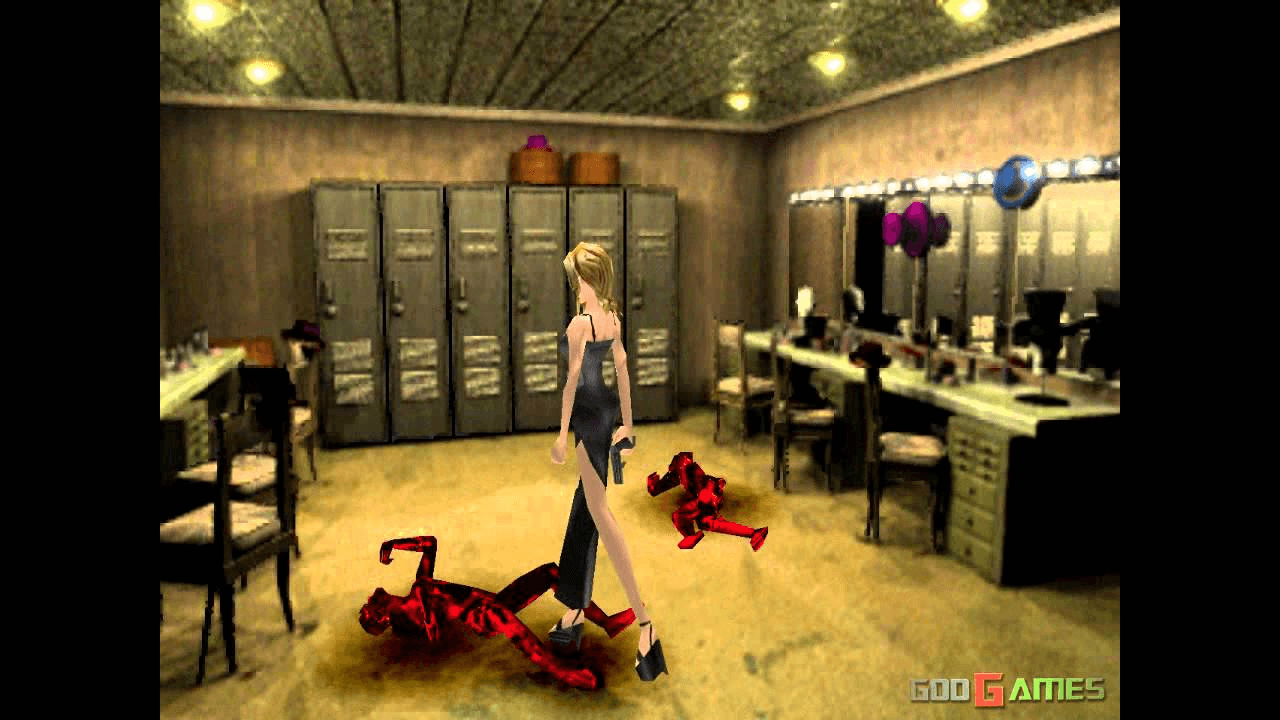 Parasite Eve on PlayStation hero image showing a lone woman in a dark Manhattan street at night facing a grotesque creature in the distance