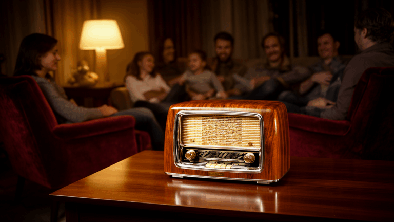 When the Living Room Became a Broadcast Stage: Retro Radio Ads and Status at Home