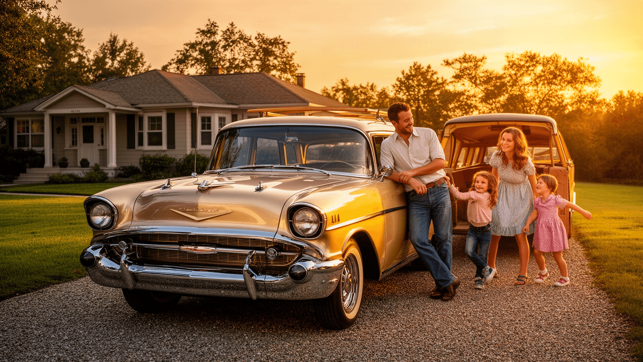 wide establishing scene supporting Family imagery softened the machine